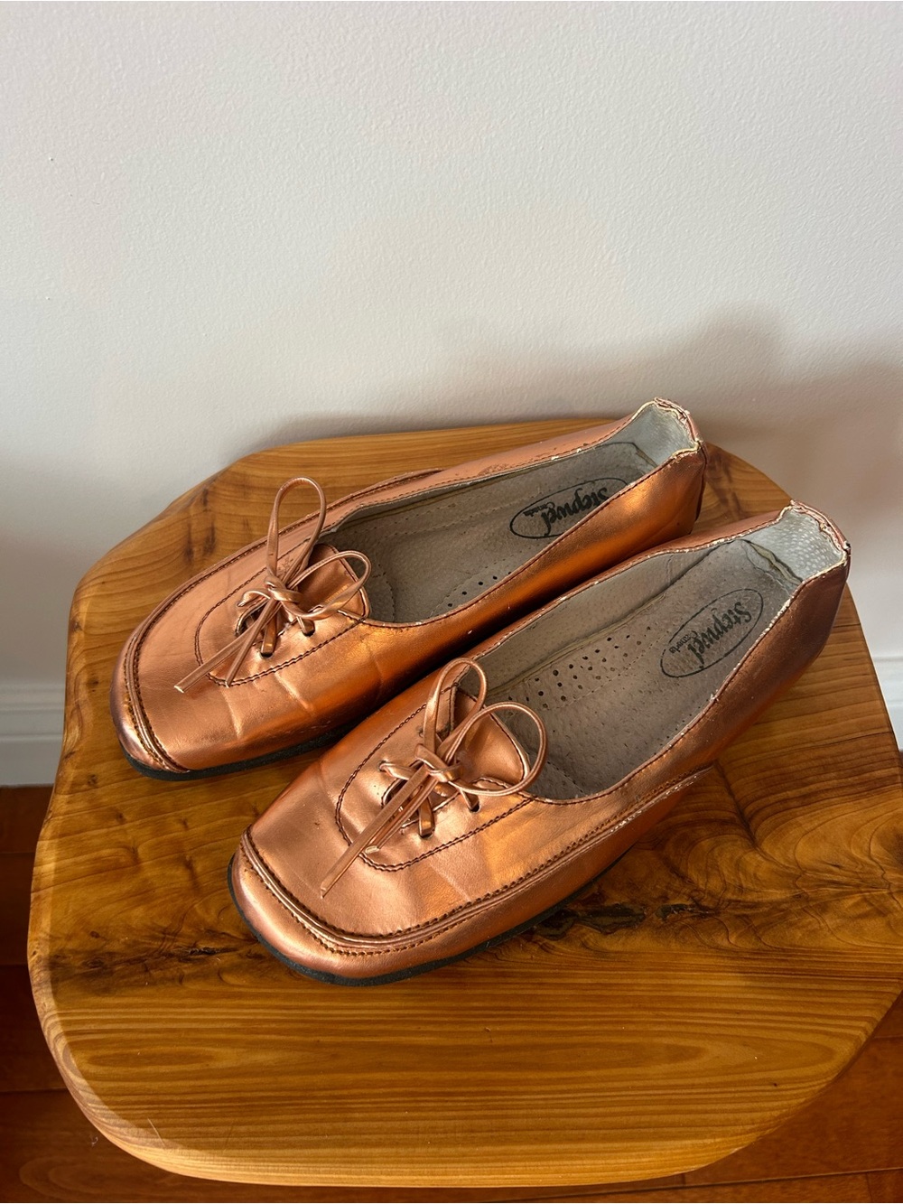 Beautiful Women's Metallic Copper Bow-Accent Slip-On Flats❤️6.5
